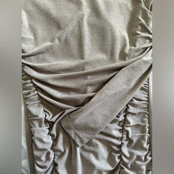 Dynamite grey ruched knee length dress. Size medium. - Picture 3 of 5